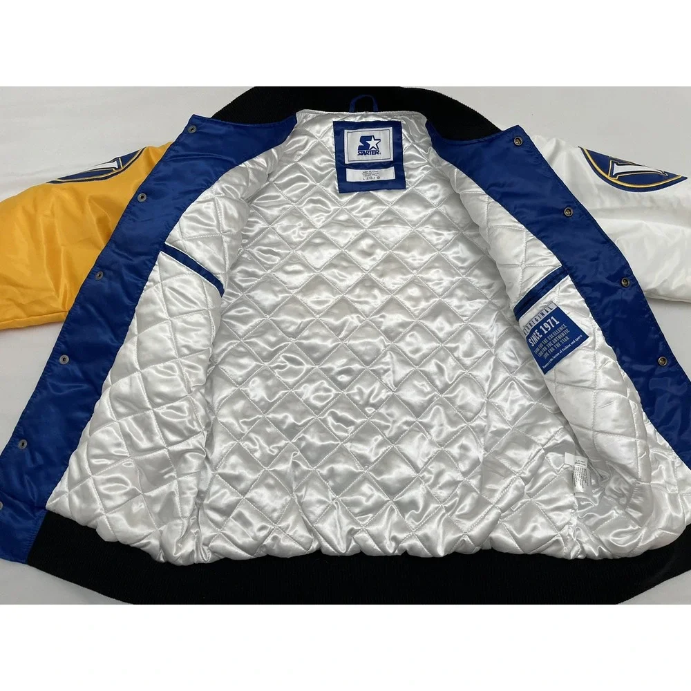 Vintage Starter Golden State Warriors Tricolor Remix Satin Jacket Men's Large